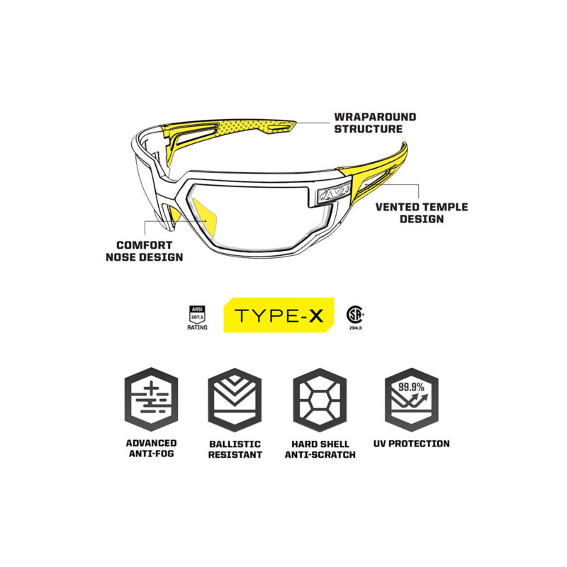MECHANIX WEAR - VISION OCCHIALI BALISTICI TYPE-X MONTATURA NERA LENTE FUMO - immagine 2