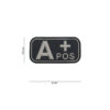 PATCH - TOPPA 3D IN PVC GRUPPO SANGUIGNO A+ positivo nera