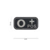 PATCH - TOPPA 3D IN PVC GRUPPO SANGUIGNO 0+ positivo nera