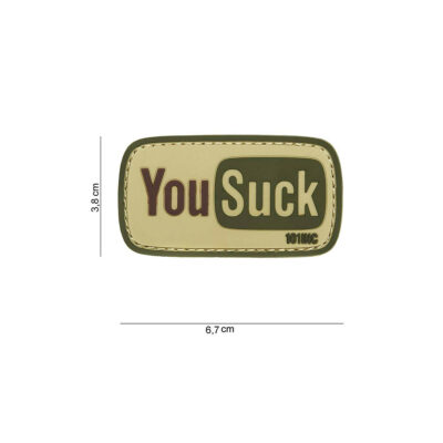 PATCH - TOPPA 3D IN PVC YOU SUCK verde #14069