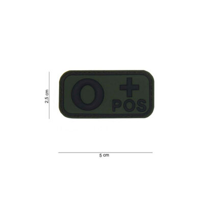 PATCH - TOPPA 3D IN PVC GRUPPO SANGUIGNO 0+ positivo verde #13029