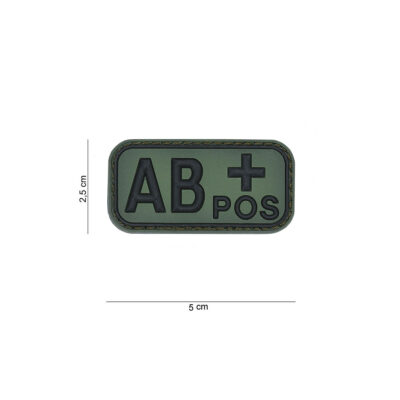 PATCH - TOPPA 3D IN PVC GRUPPO SANGUIGNO AB+ positivo verde #13032