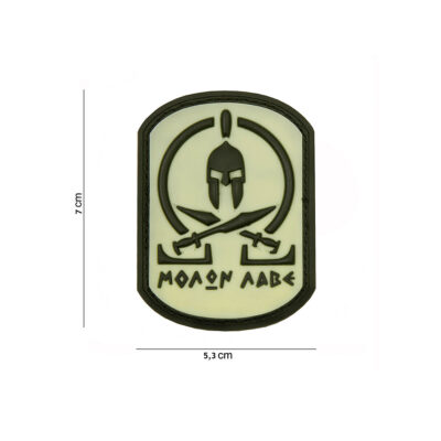 PATCH - 3D PVC MOLON LABE SPARTAN BIANCO #12004