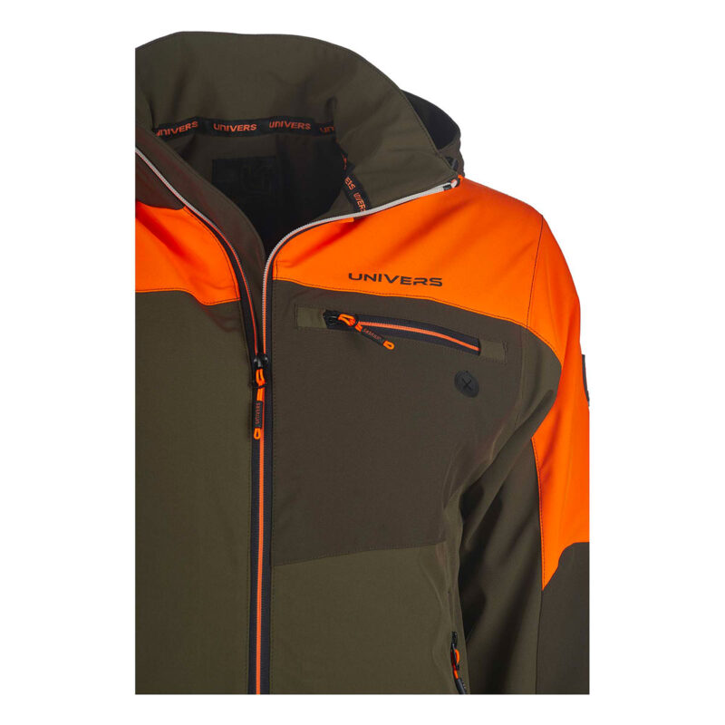 UNIVERS - GIACCA CACCIA SOFTSHELL PREDAZZO U-TEX VERDE/ARANCIO - immagine 4