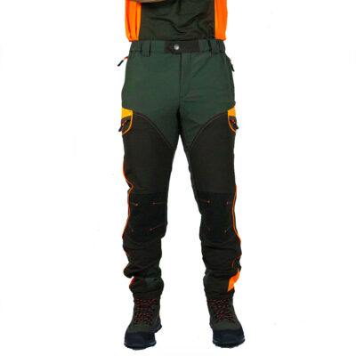 PANTALONE - BLATEX - ELASTICIZZATO VERDE/ARANCIO FLUO