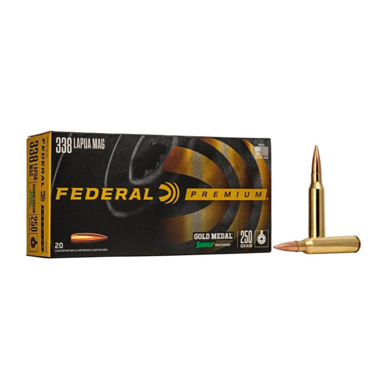 FEDERAL - PREMIUM | 338 LAPUA MAG | GOLD METAL | SIERRA MATCHKING | 250 GRAIN