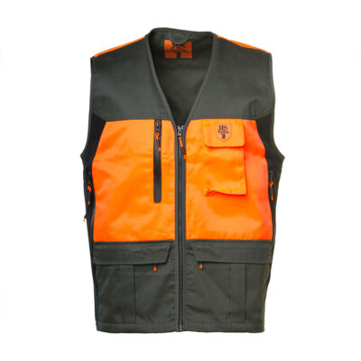 GILET - RS HUNTING - BICOLORE VERDE/ARANCIO FLUO
