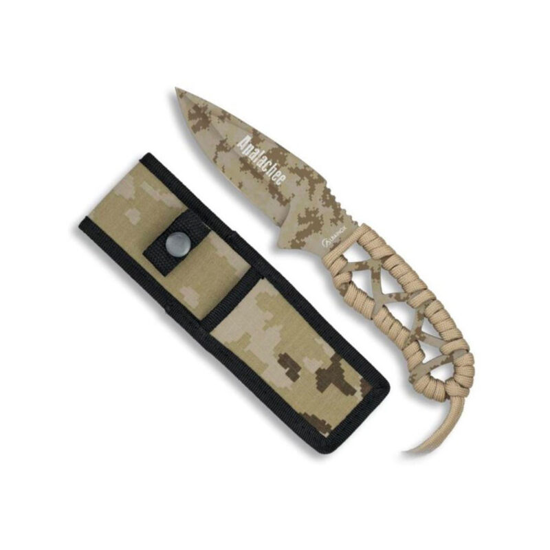 ALBAINOX - COLTELLO LAMA FISSA 83mm APALACHEE PARACORD DESERT
