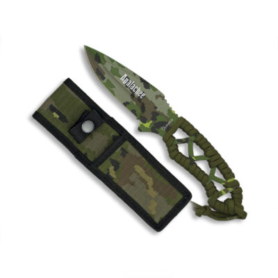 ALBAINOX - COLTELLO LAMA FISSA 83mm APALACHEE PARACORD CAMO