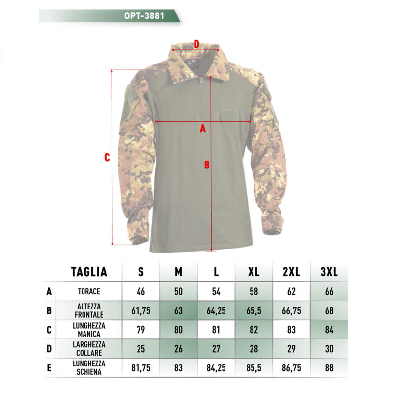 OPENLAND TACTICAL NERG - COMBAT SHIRT IN COTONE Vegetato Italiano - immagine 4