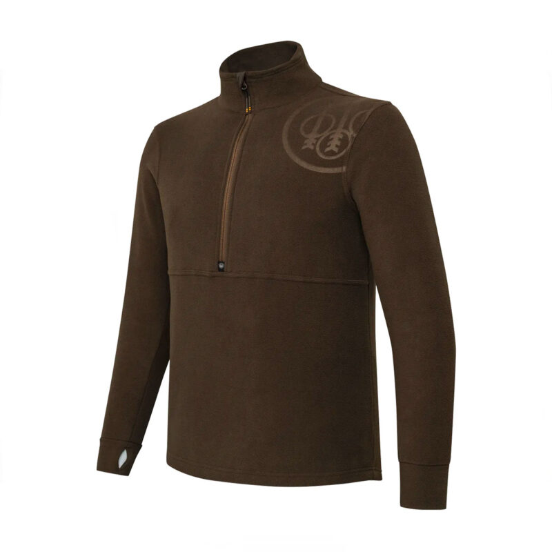 PILE - BERETTA - HP LOGO HALF ZIP Brown Bark