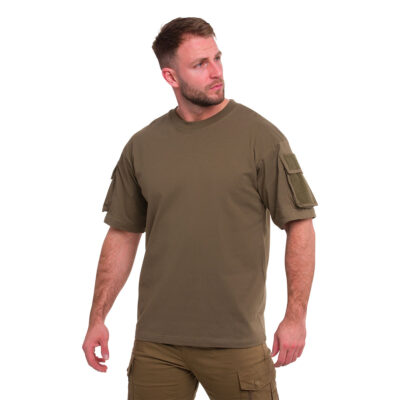 Alternative view of T-SHIRT - MFH - US TACTICAL POCKETS OD Green