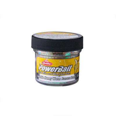 BERKLEY - POWERBAIT SPARKLEY HONEY WORM Banana Boost | Natural/Scales 55CT 2.5cm 100g