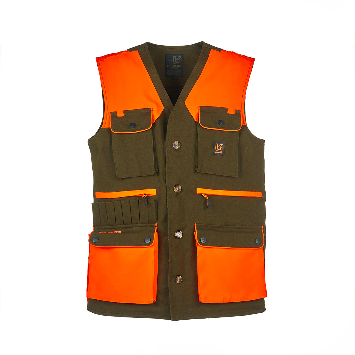 GILET - UNIVERS - CACCIA CANVAS CARTUCCERA Verde arancio