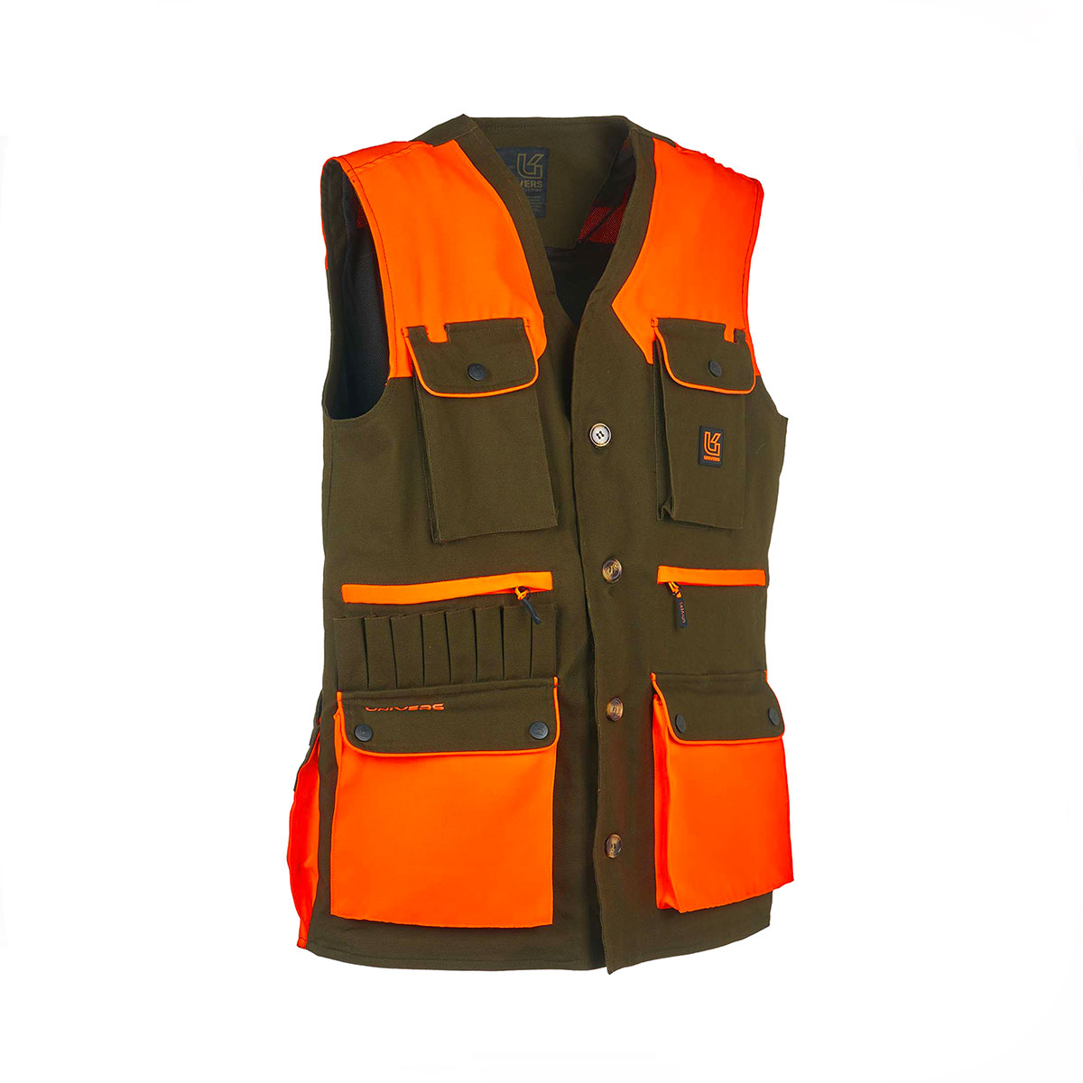 GILET - UNIVERS - CACCIA CANVAS CARTUCCERA Verde arancio - immagine 4