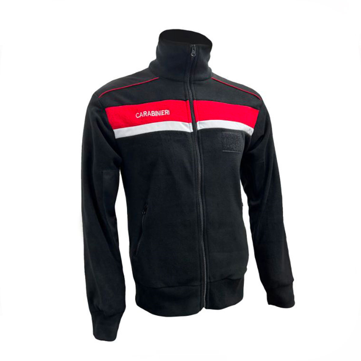 PILE CARABINIERI NERO E FINITURE ROSSE CON ZIP