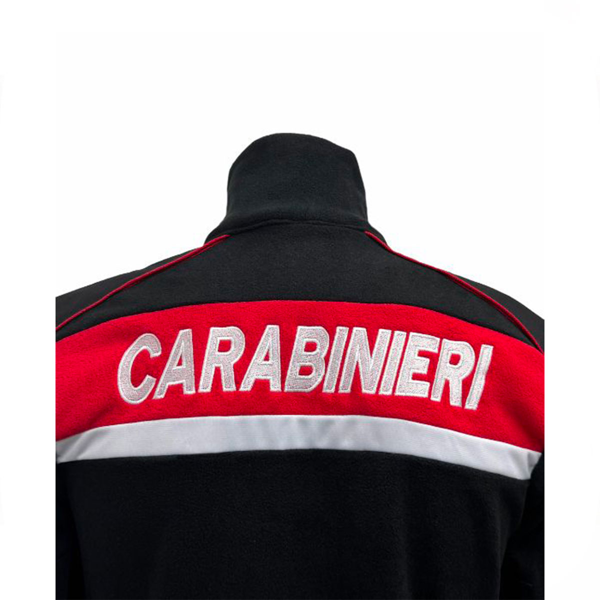 PILE CARABINIERI NERO E FINITURE ROSSE CON ZIP - immagine 4