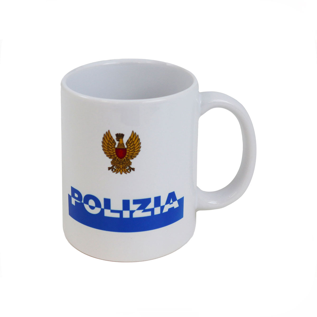 TAZZA MUG IN CERAMICA AQUILA E SCRITTA BICOLORE POLIZIA DI STATO