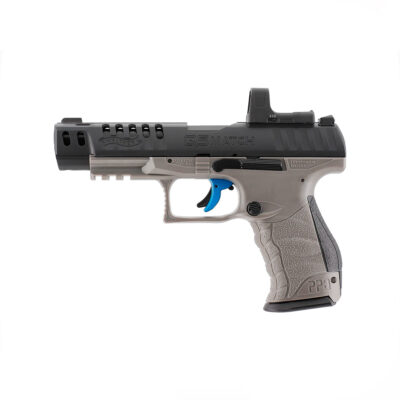 PISTOLA CO2 - UMAREX - WALTHER Q5 MATCH COMBO 5" Set 4.5 mm (.177) Pellet, CO₂, < 3.0 J, Tungsten Gray
