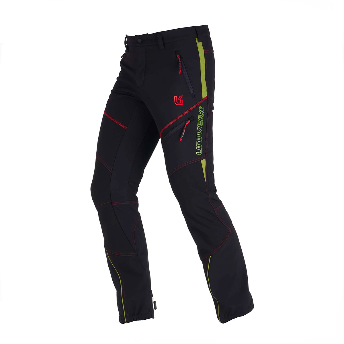 UNIVERS - PANTALONE SOFTSHELL U-TEX Nero/Verde