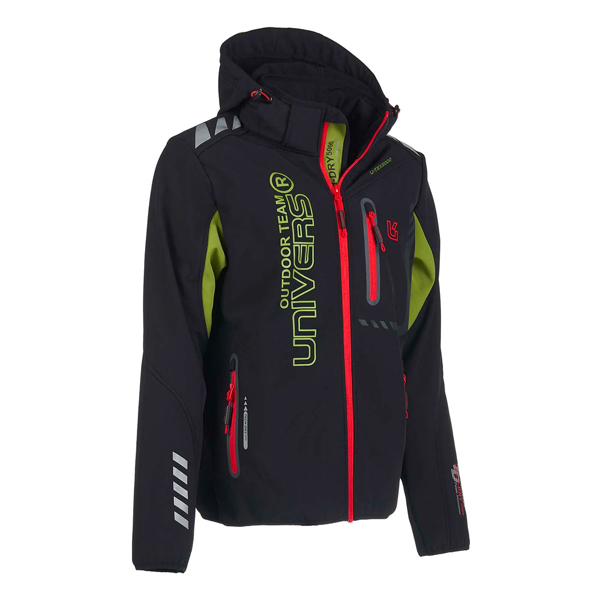 UNIVERS - GIACCA SOFTSHELL W/R Nero/Verde Acido - immagine 4