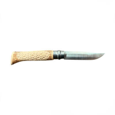 Alternative view of COLTELLO - OPINEL - N.8 INOX REALIZZATO A MANO CON CINGHIALE + INTRECCIO
