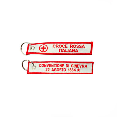 PORTACHIAVI RICAMATO CROCE ROSSA ITALIANA | CONVENZIONE DI GINEVRA 22 AGOSTO 1864