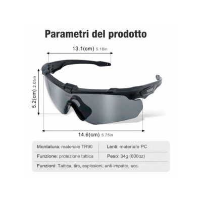 Alternative view of YUEDIO - OCCHIALI TATTICI PROTETTIVI ANSI Z87.1+
