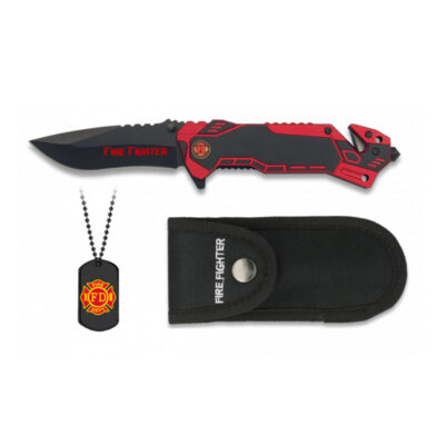 ALBAINOX - COLTELLO CHIUDIBILE FIRE FIGHTER LAMA CM 8,1 CON FODERO