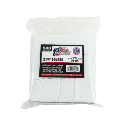 PRO-SHOT - COTTON FLANNEL PATCHES | 2 1/4" Square | 500pz