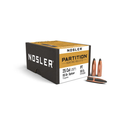 NOSLER - PARTITION HUNTING BULLETS | 25 caliber (.257") Spitzer | 115 grain (7.4 grams) | 50pz