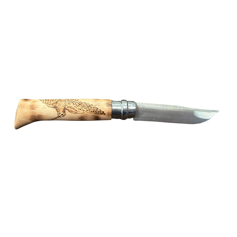COLTELLO - OPINEL - N.8 CARBONE REALIZZATO A MANO | BECCACCIA - immagine 2