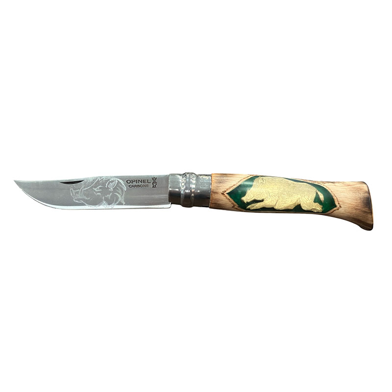 COLTELLO - OPINEL - N.9 CARBONE REALIZZATO A MANO | CINGHIALE