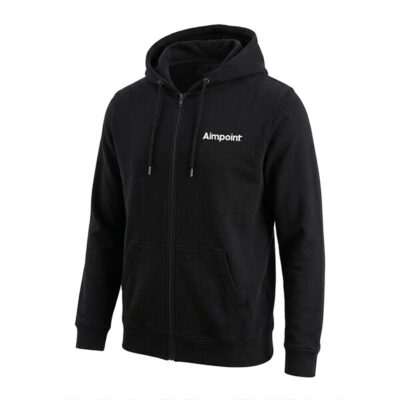 FELPA CON CAPPUCCIO - AIMPOINT - ZIP BLACK