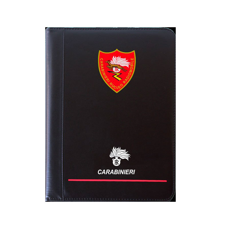 CARTELLA PORTABLOCCO SIMILPELLE CON ZIP RADIOMOBILE CARABINIERI