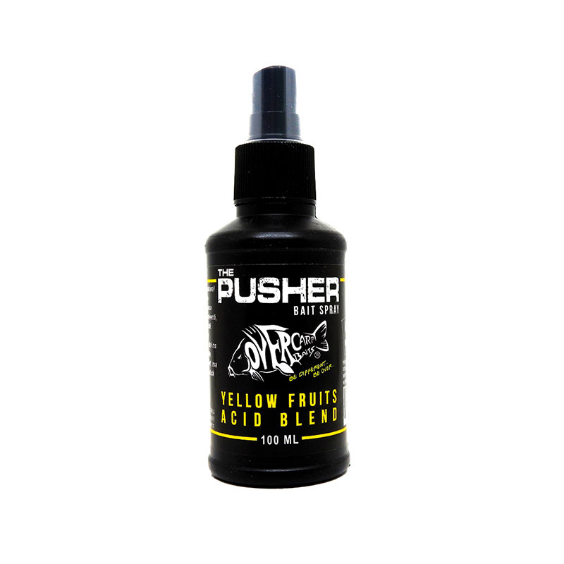 OVER CARP BAITS - THE PUSHER BAIT SPRAY | YELLOW FRUITS ACID BLEND | 100ml