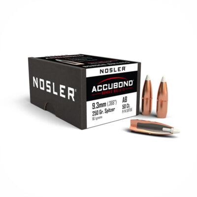 PALLE - NOSLER - ACCUBOND 9.3mm caliber (.366") Spitzer 250 grain (16.2 grams)Cann. (50pz)