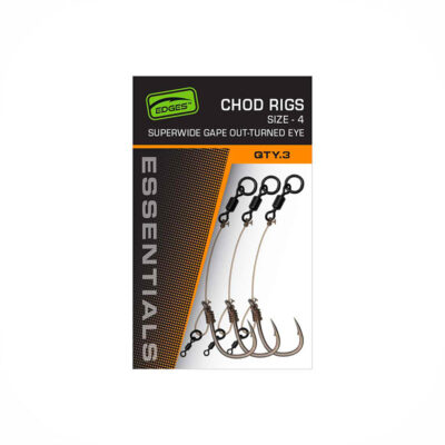 FOX - EDGES ESSENTIALS | CHOD RIGS SIZE 6 | SUPERWIDE GAPE OUT-TURNED EYE (3PZ)