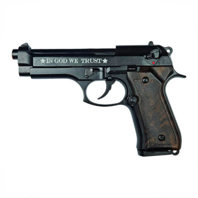 PISTOLA A SALVE - KIMAR MOD. 92 AUTO | NERA WOOD | cal. 9 mm PA | "IN GOD WE TRUST" SPECIAL EDITION