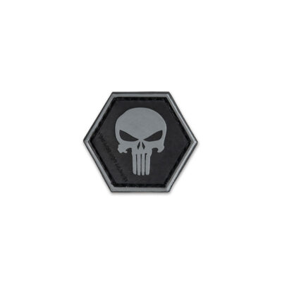 OPENLAND TACTICAL NERG - PATCH IN GOMMA HEXAGON SKULL PUNISHER | BLACK