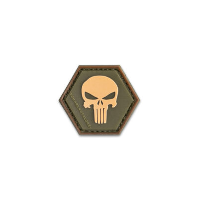 OPENLAND TACTICAL NERG - PATCH IN GOMMA HEXAGON SKULL PUNISHER | OD GREEN