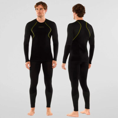 MAGLIA - LA SPORTIVA - UOMO - WOOL40 AERO LONGSLEEVE M Black/Yellow - immagine 4