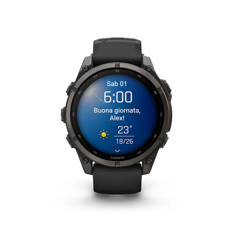 OROLOGIO - GARMIN - FĒNIX® 9 | 47MM | Titanio DLC Carbon Gray con cinturino in silicone Black - immagine 10