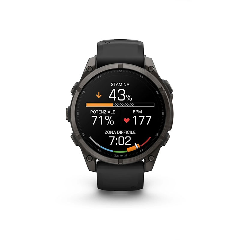 OROLOGIO - GARMIN - FĒNIX® 9 | 47MM | Titanio DLC Carbon Gray con cinturino in silicone Black - immagine 4