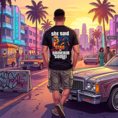 T-SHIRT - ARMERIA TOMEI x GTA 6 | "SHE SAID GTA 6 or ARMERIA TOMEI" | LIMITED EDITION - immagine 3